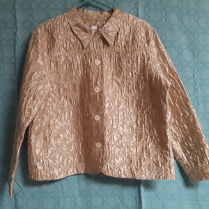 NWT Coldwater Creek gold raised texture shirt jacket PL (T-365)